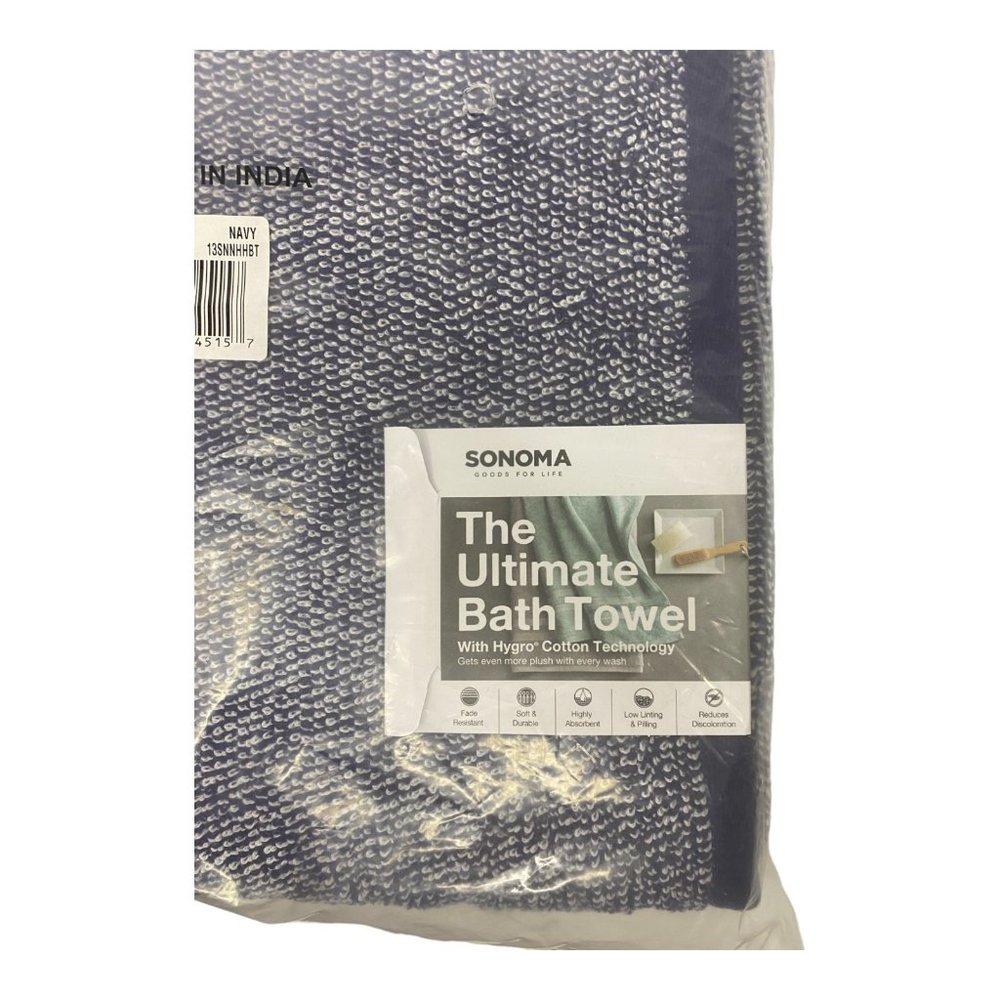 Navy Bath Towel Sonoma 27 X 52 The Ultimate Bath Towel Hygro Cotton Technology